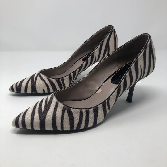 NIne & Co. Faux Fur Zebra Print Heels 8 - Picture 3 of 12